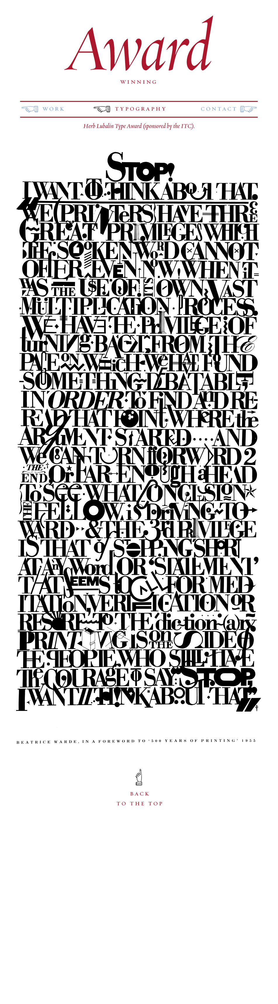 Scottish typography, Scottish type award, award winning design